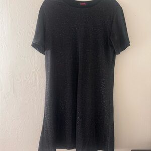 Black Shimmery Short Sleeve Dress